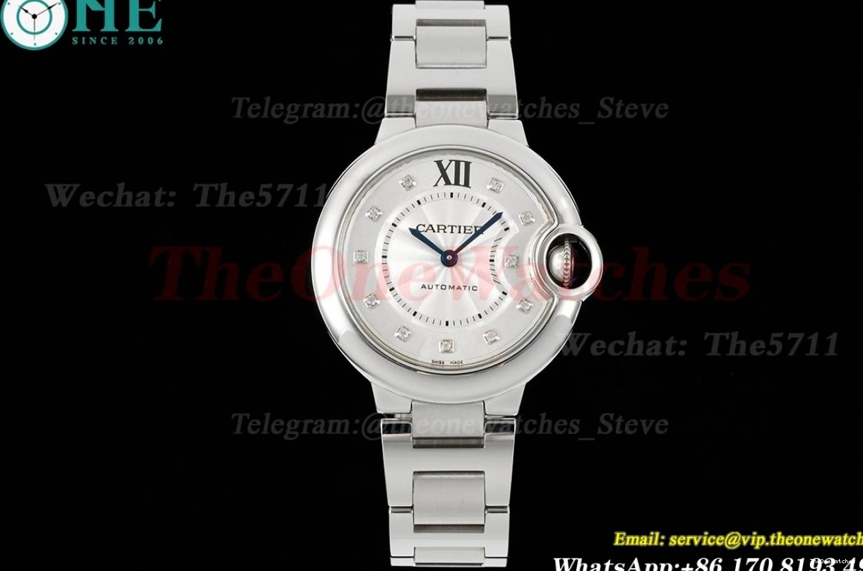 Dia 3KF SS SS Wht 36mm Ballon Bleu Cartier A076 De 0316